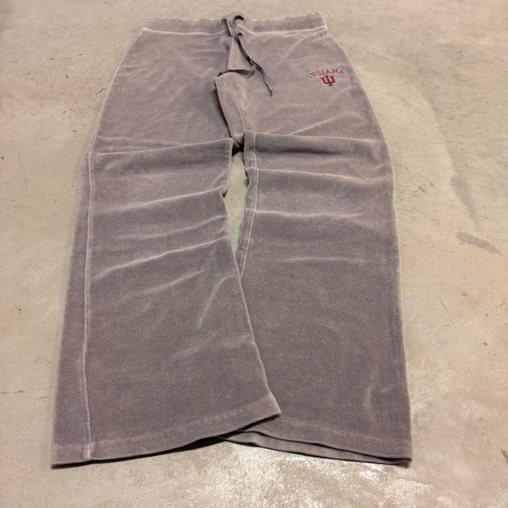 Russell Athletic Indiana University IU Hoosiers Velour Track Pants Grey Womens S